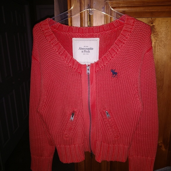 Abercrombie & Fitch Sweaters - Abercrombie and Fitch Orange Zip Cardigan🎃